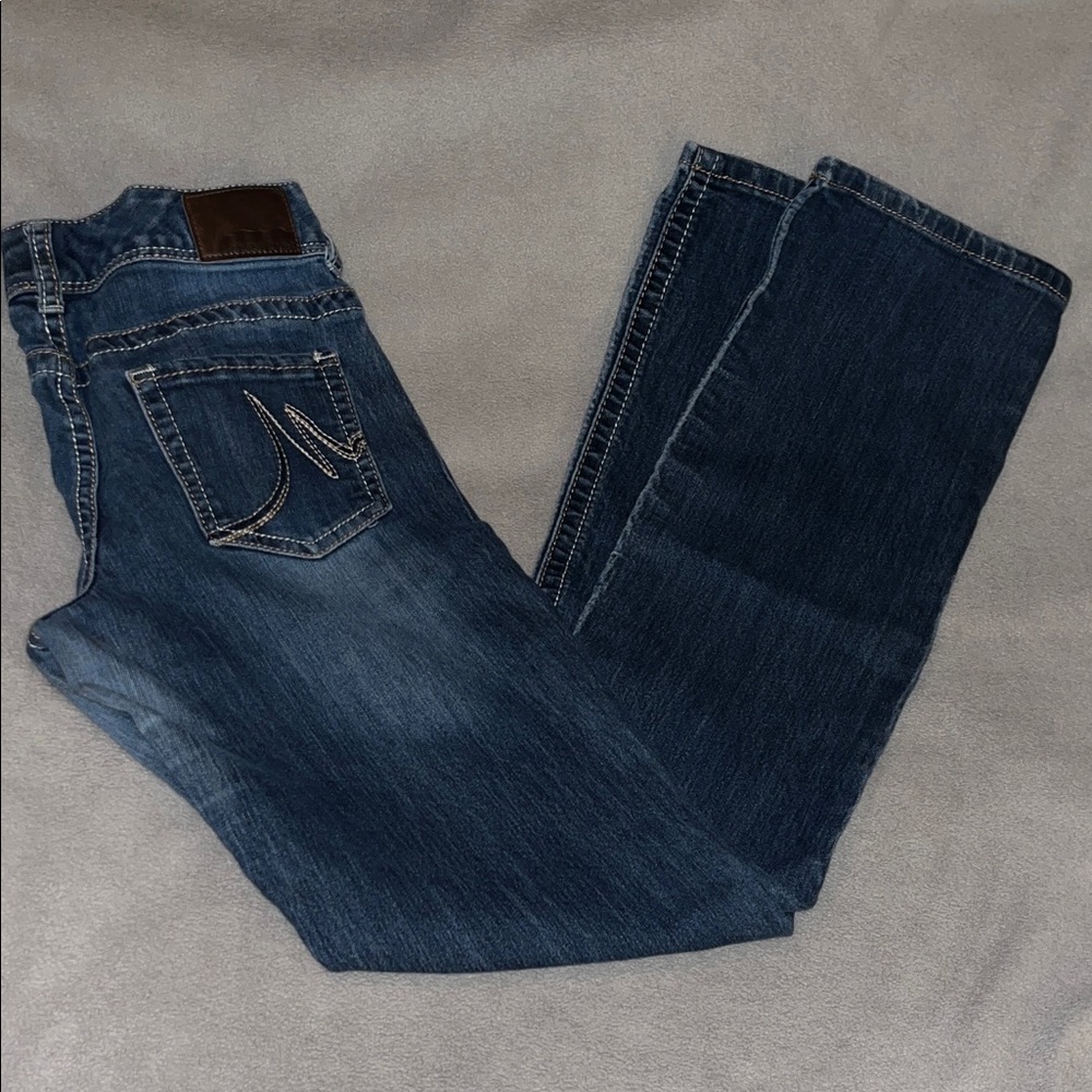 Maurices Women's Straight Leg Jeans - Dark Blue Wash - Picture 2 of 6